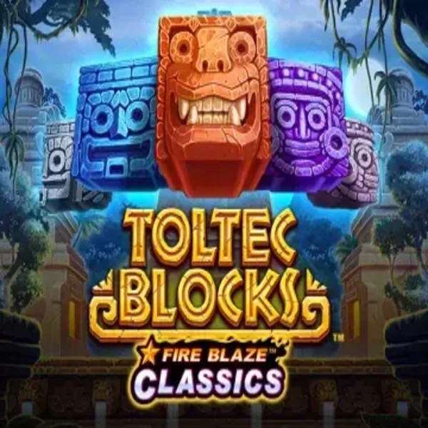 Fire Blaze: Toltec Blocks logo by Rarestone Gaming Wyns Casino